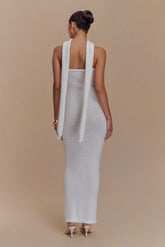 Andrea Strapless Knit Maxi Dress - White